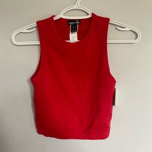 Red Cropped Halter Tank